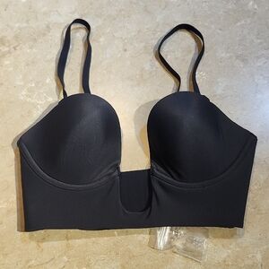 Skins Black Deep Plunge Strapless Bra S